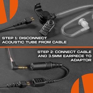 N-ear: Acoustic Tube to 3.5mm Adapter Cable